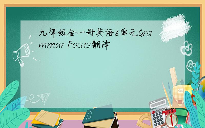 九年级全一册英语6单元Grammar Focus翻译