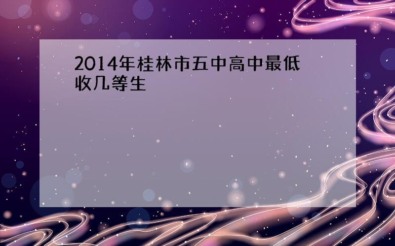 2014年桂林市五中高中最低收几等生