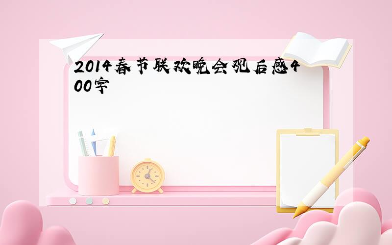 2014春节联欢晚会观后感400字