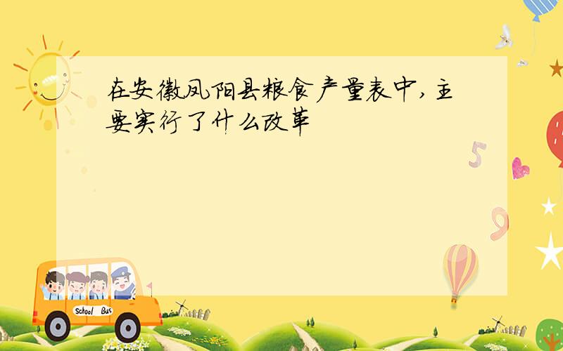 在安徽凤阳县粮食产量表中,主要实行了什么改革