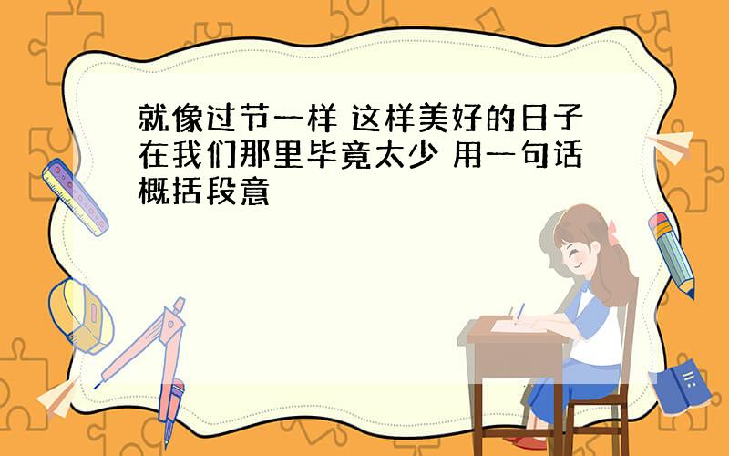 就像过节一样 这样美好的日子在我们那里毕竟太少 用一句话概括段意