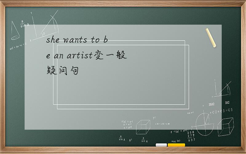she wants to be an artist变一般疑问句