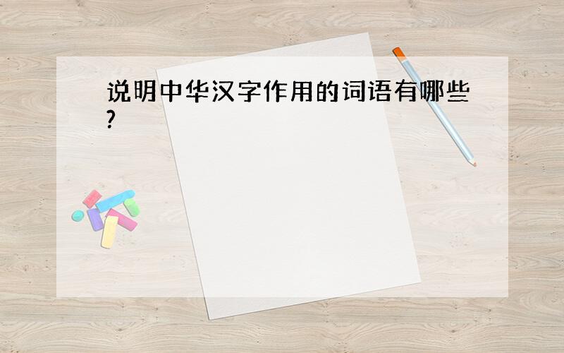 说明中华汉字作用的词语有哪些?