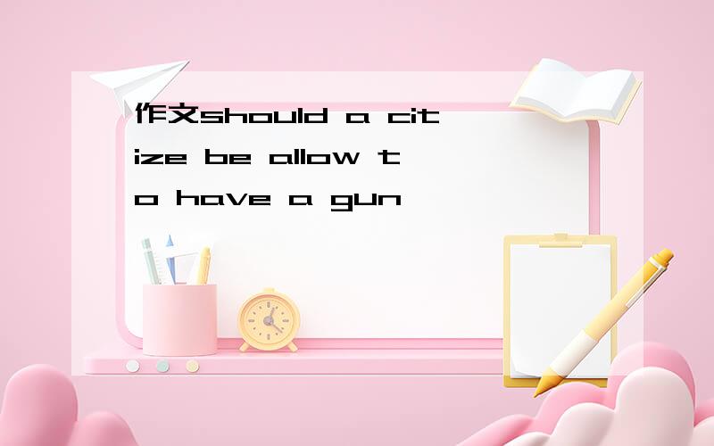 作文should a citize be allow to have a gun