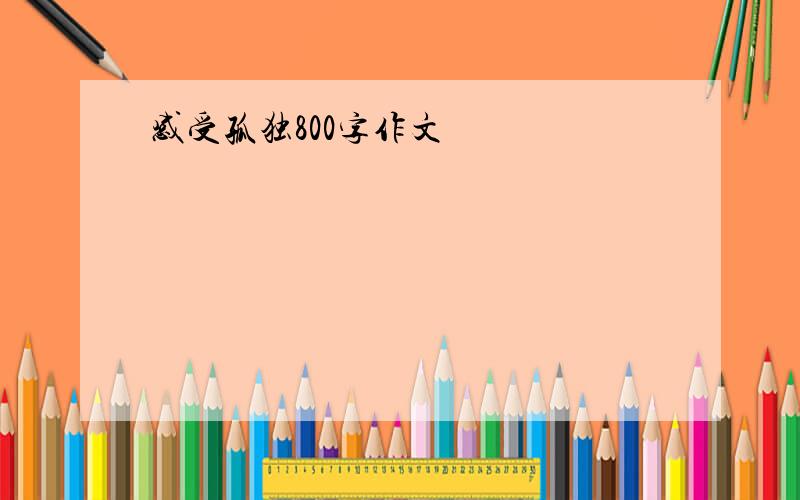 感受孤独800字作文