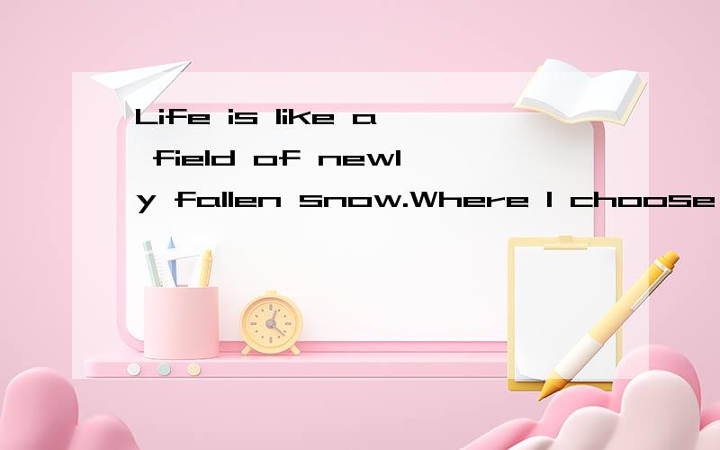 Life is like a field of newly fallen snow.Where I choose to