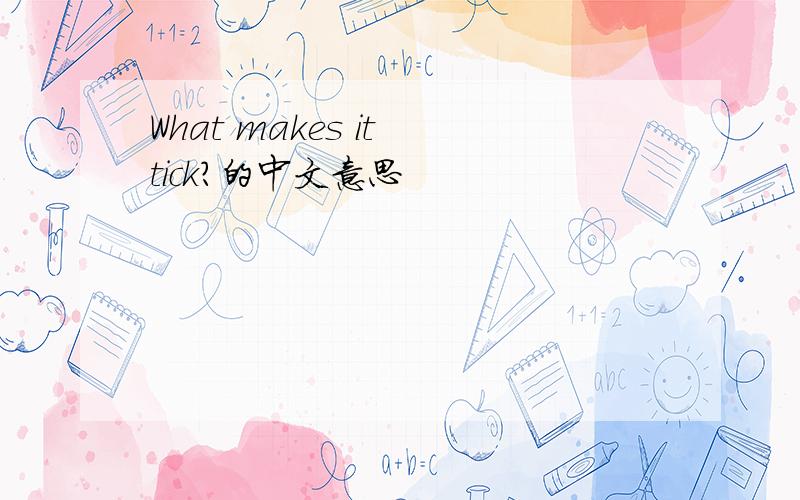 What makes it tick?的中文意思