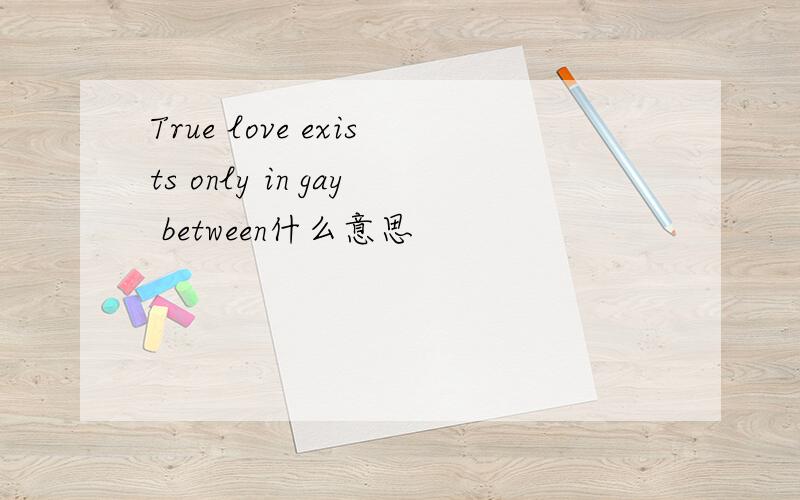 True love exists only in gay between什么意思