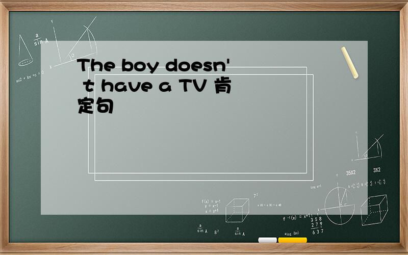 The boy doesn' t have a TV 肯定句