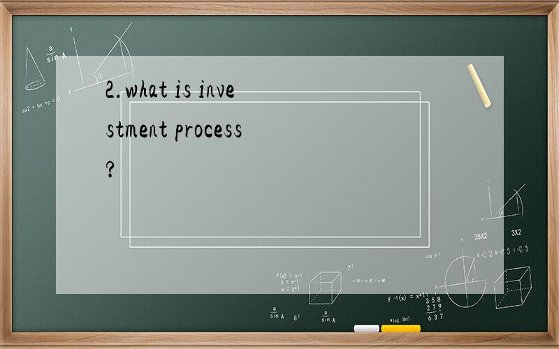 2.what is investment process?