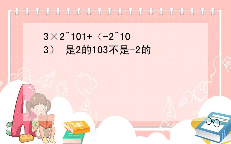 3×2^101+（-2^103） 是2的103不是-2的