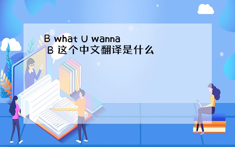 B what U wanna B 这个中文翻译是什么