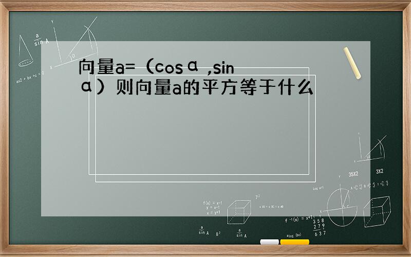 向量a=（cosα ,sinα）则向量a的平方等于什么