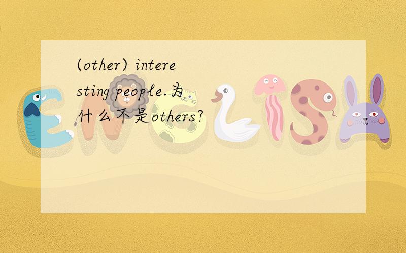 (other) interesting people.为什么不是others?
