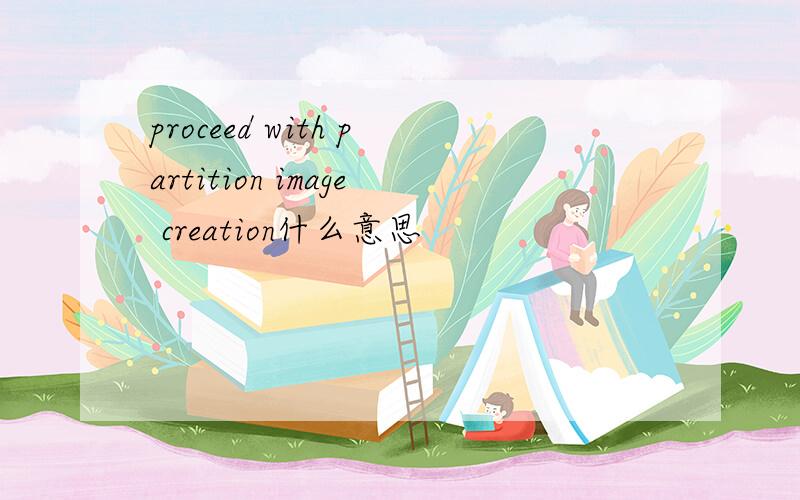 proceed with partition image creation什么意思