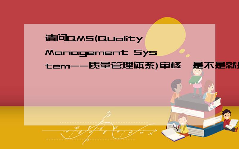请问QMS(Quality Management System--质量管理体系)审核,是不是就是ISO审核?