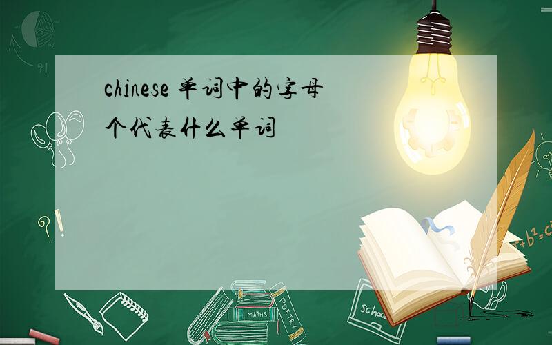 chinese 单词中的字母个代表什么单词