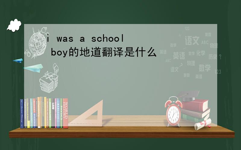 i was a school boy的地道翻译是什么