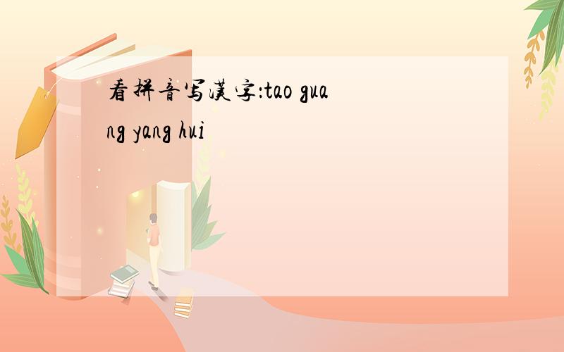 看拼音写汉字：tao guang yang hui