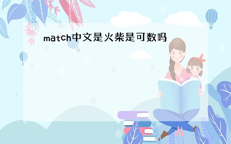 match中文是火柴是可数吗