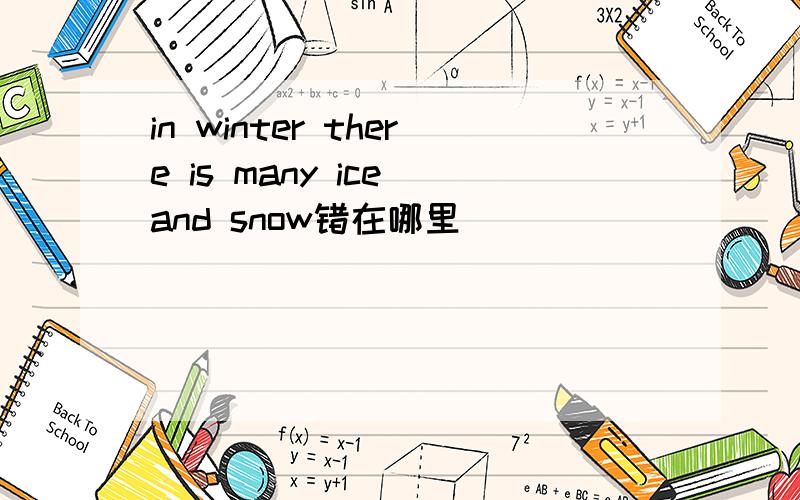 in winter there is many ice and snow错在哪里