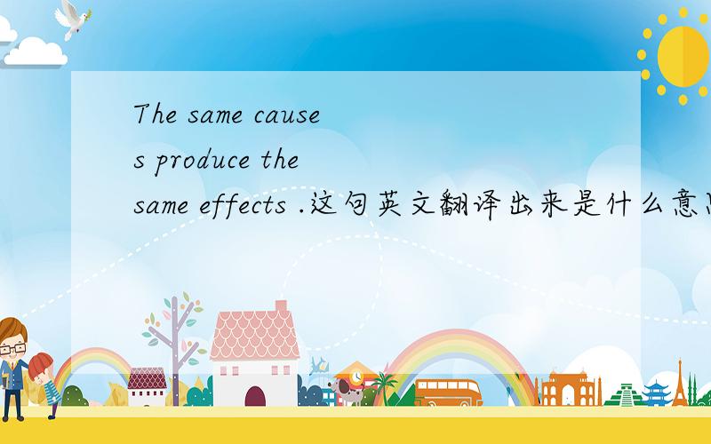 The same causes produce the same effects .这句英文翻译出来是什么意思?