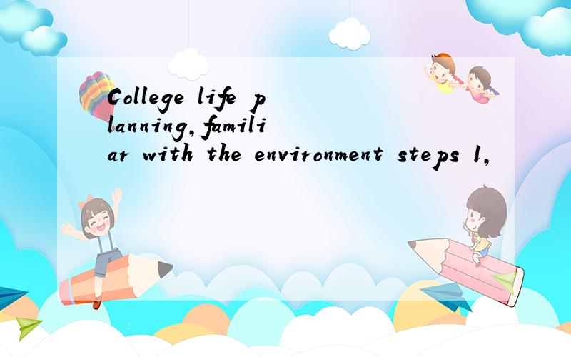 College life planning,familiar with the environment steps 1,