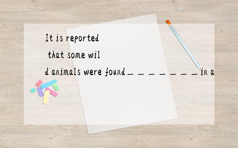 It is reported that some wild animals were found_______in a