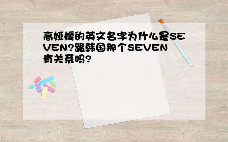 高娅媛的英文名字为什么是SEVEN?跟韩国那个SEVEN有关系吗?
